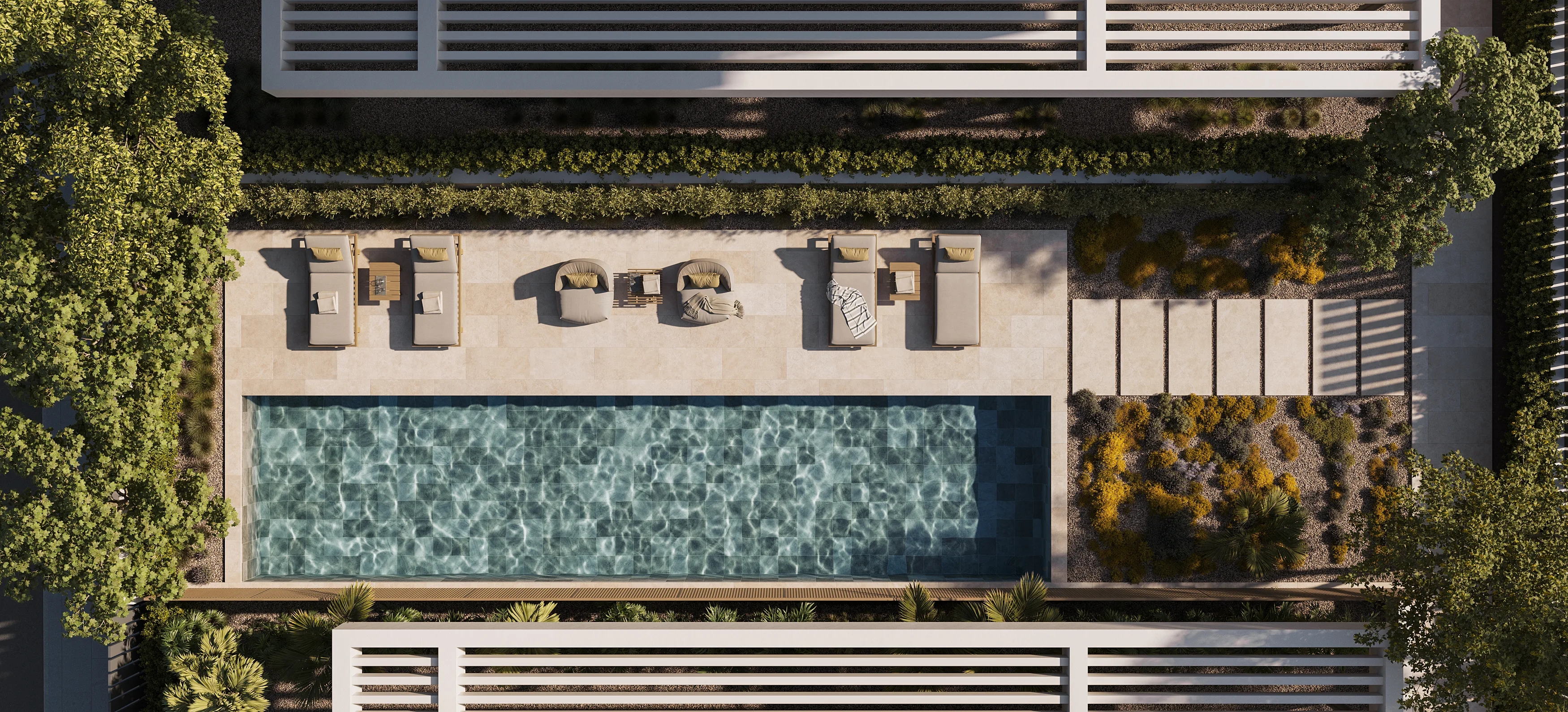 Aerial view of the private pool